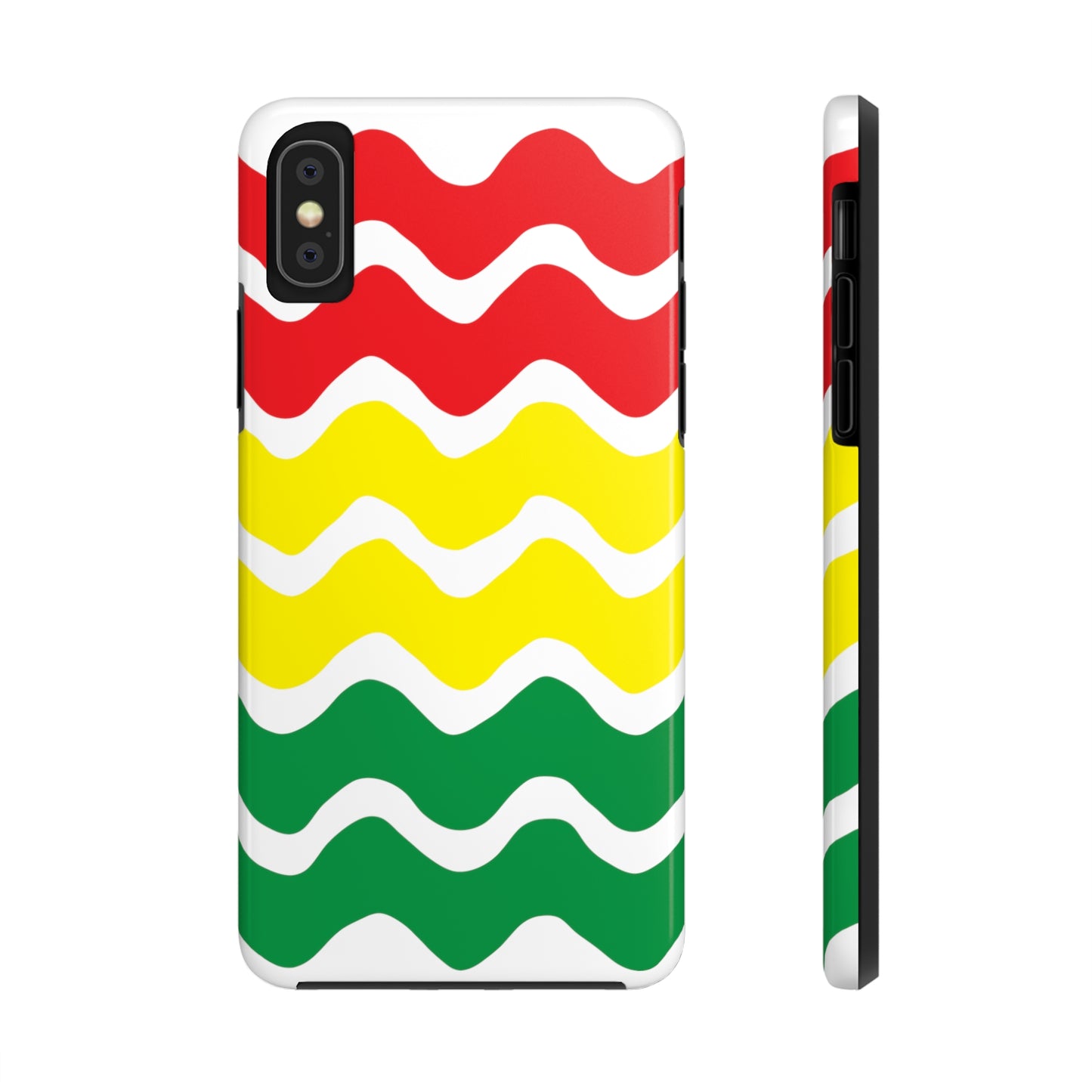 Rastafarian Chevron Pattern Phone Case, Vibrant Color Design, Unique Rasta Phone Cover, Stylish Protective Case