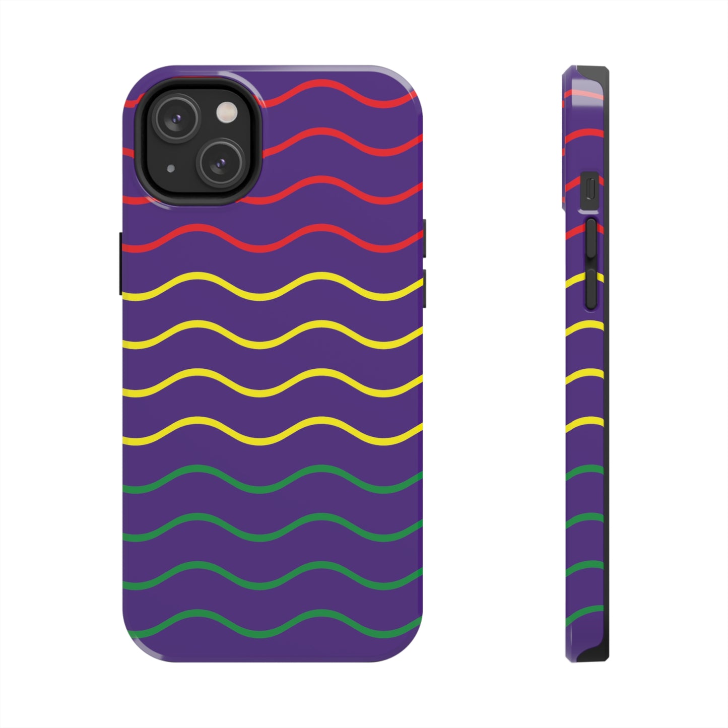 Rastafarian Chevron Pattern Phone Case, Vibrant Color Design, Unique Rasta Phone Cover, Stylish Protective Case (Purple Background)