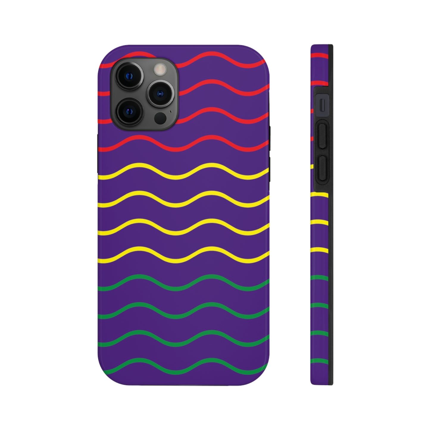 Rastafarian Chevron Pattern Phone Case, Vibrant Color Design, Unique Rasta Phone Cover, Stylish Protective Case (Purple Background)