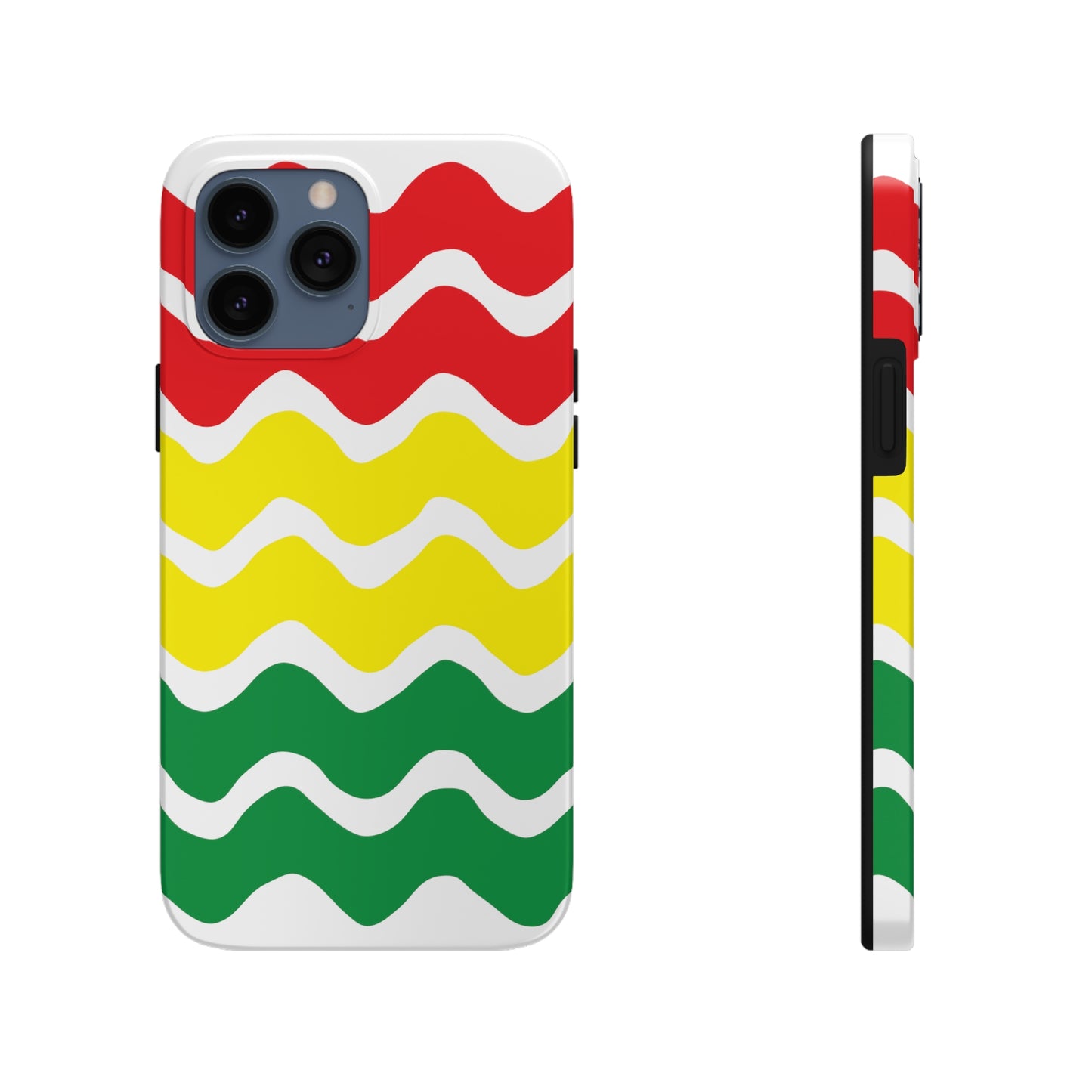 Rastafarian Chevron Pattern Phone Case, Vibrant Color Design, Unique Rasta Phone Cover, Stylish Protective Case