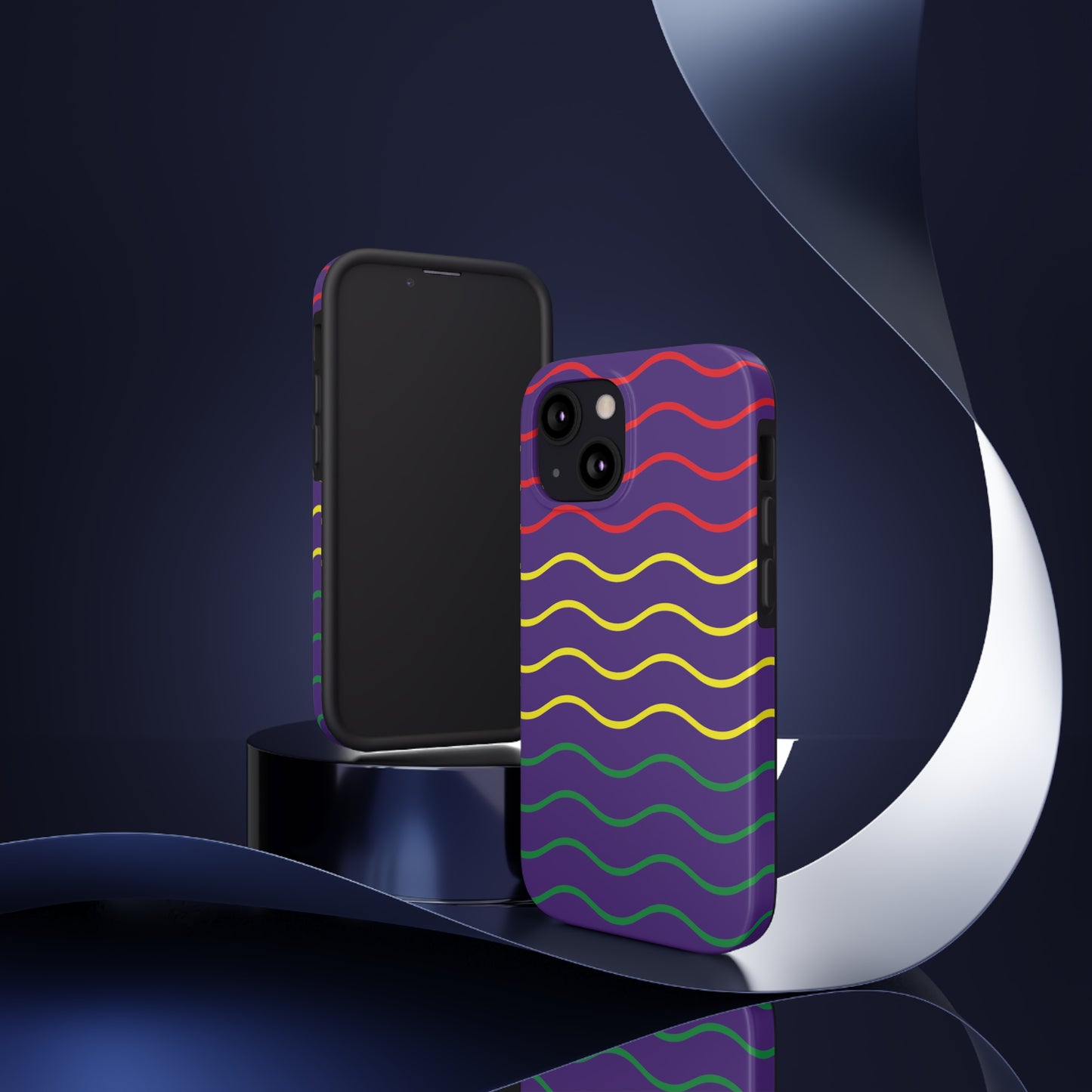 Rastafarian Chevron Pattern Phone Case, Vibrant Color Design, Unique Rasta Phone Cover, Stylish Protective Case (Purple Background)