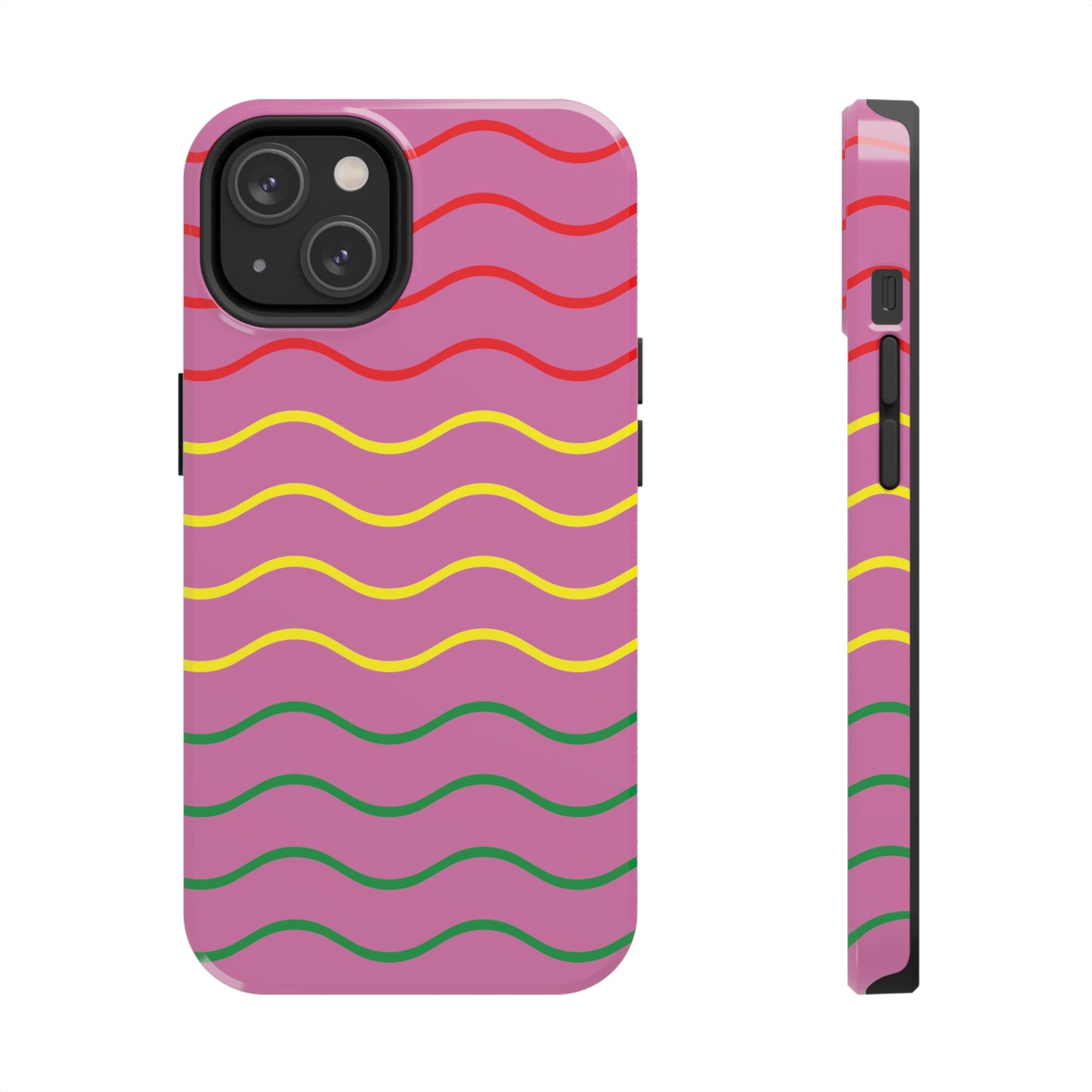 Rastafarian Chevron Pattern Phone Case, Vibrant Color Design, Unique Rasta Phone Cover, Stylish Protective Case