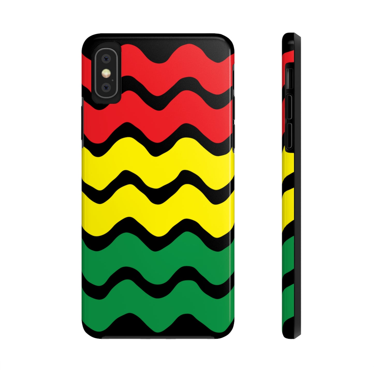 Rastafarian Chevron Pattern Phone Case, Vibrant Color Design, Unique Rasta Phone Cover, Stylish Protective Case