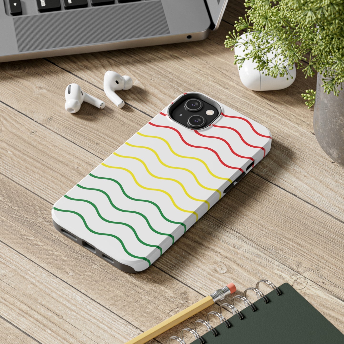 Rastafarian Chevron Pattern Phone Case, Vibrant Color Design, Unique Rasta Phone Cover, Stylish Protective Case