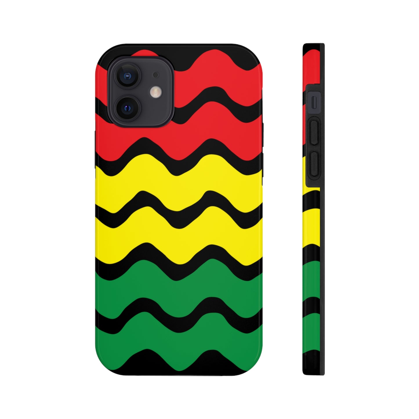 Rastafarian Chevron Pattern Phone Case, Vibrant Color Design, Unique Rasta Phone Cover, Stylish Protective Case