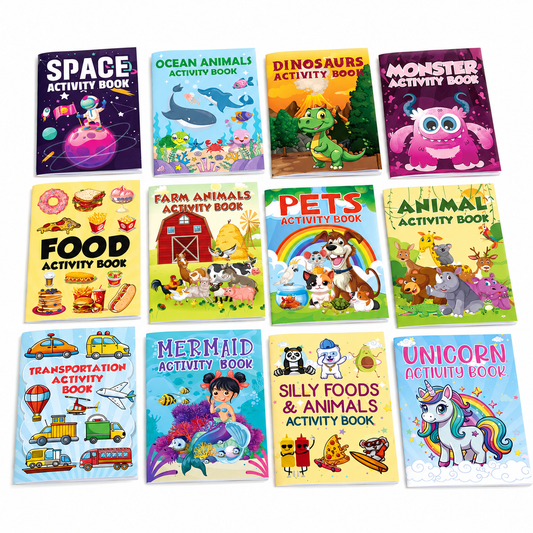 12-Pack Mini Coloring Activity Books for Kids Ages 4+ – Party Favors, Goodie Bag Stuffers, Classroom Rewards & Travel Activities