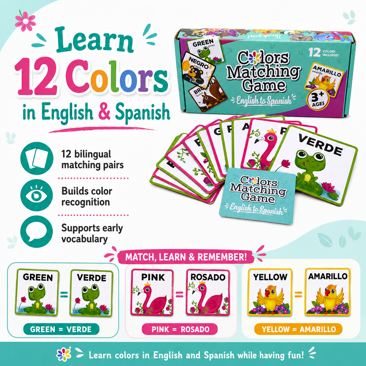Bilingual Colors Matching Game — Spanish & English