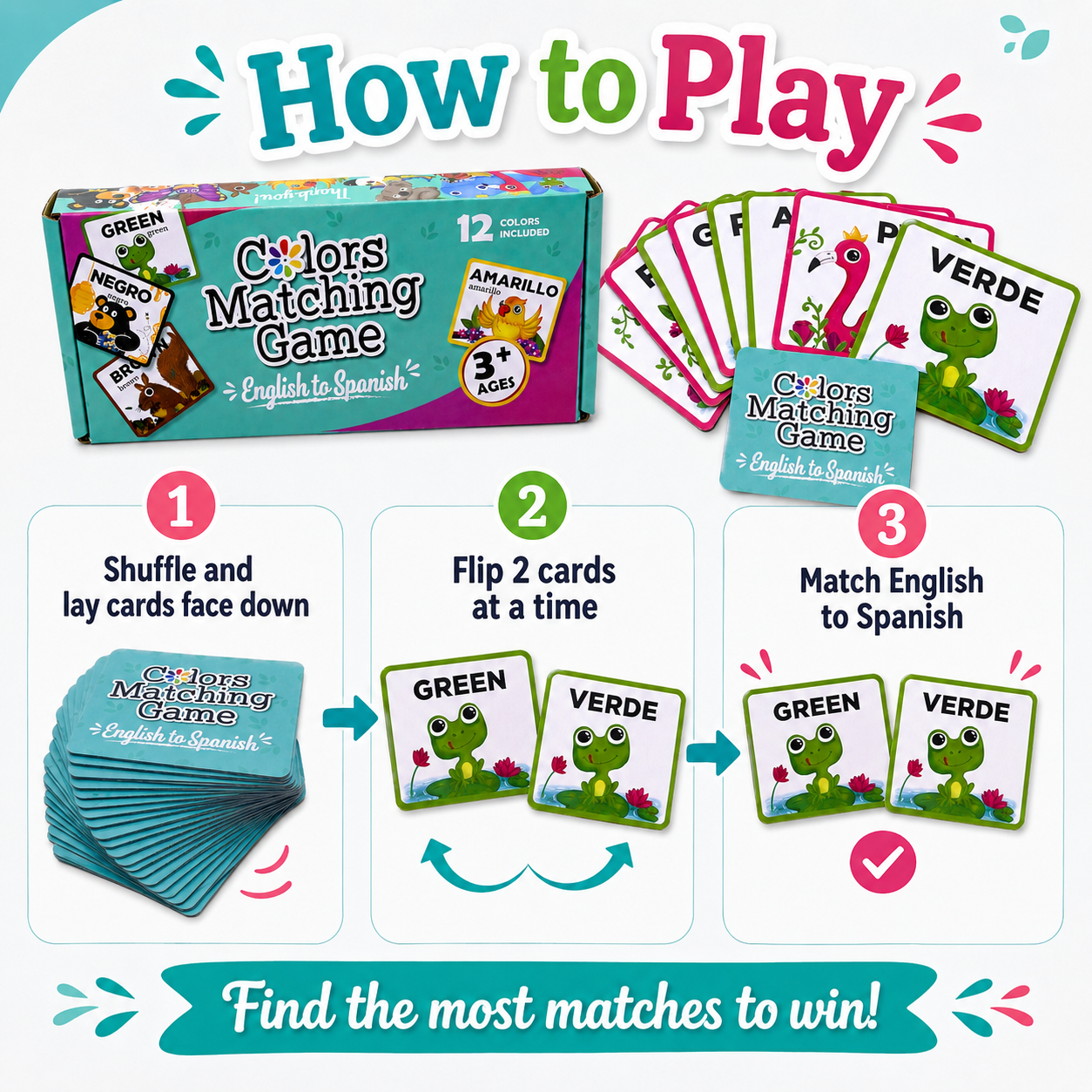 Bilingual Colors Matching Game — Spanish & English