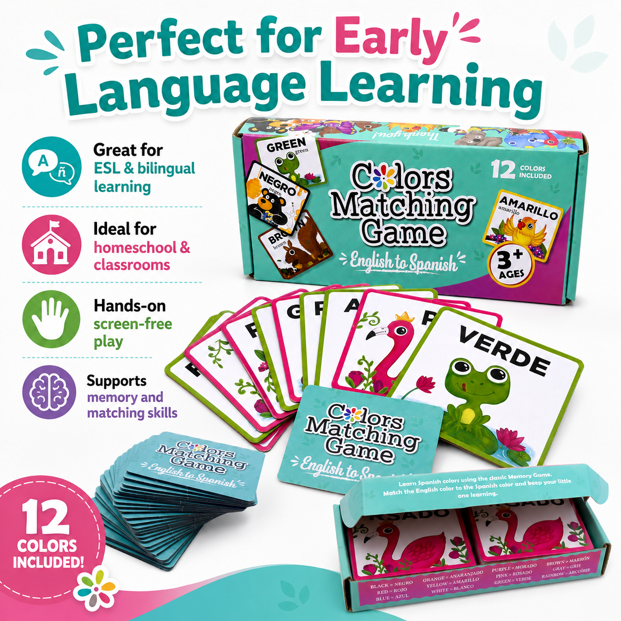 Bilingual Colors Matching Game — Spanish & English
