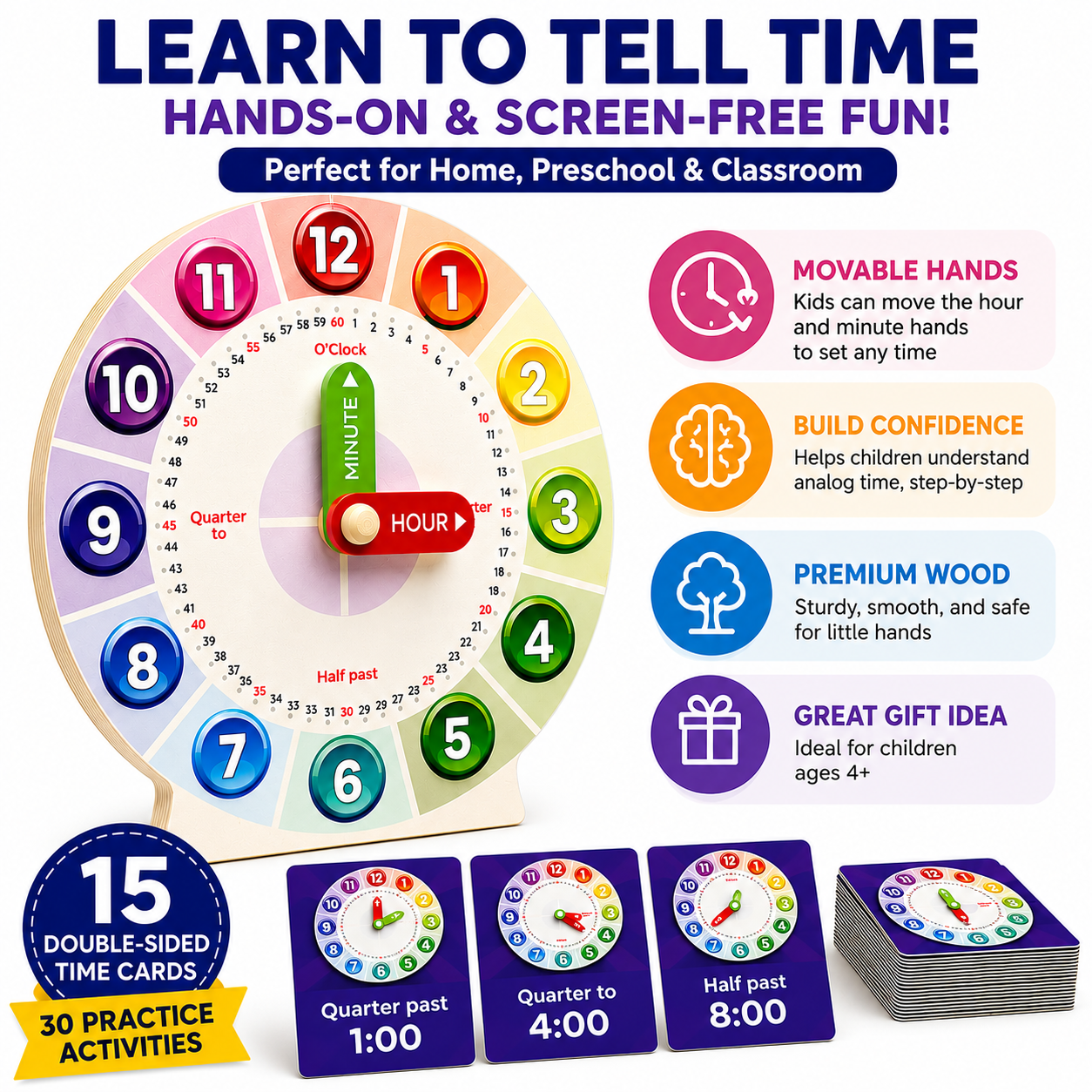 ClockWise Kids Learning Clock — Learn to Tell Time