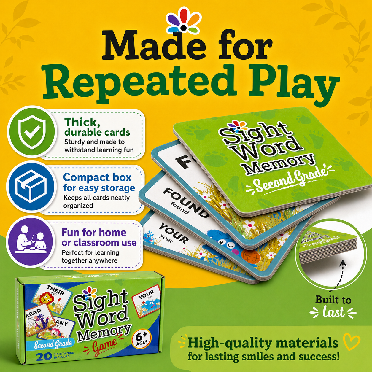 Sight Word Memory Game — Second Grade