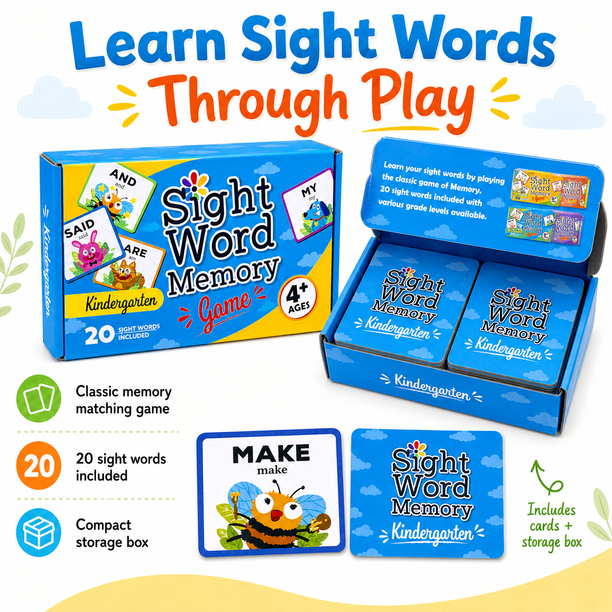 Sight Word Memory Game — Kindergarten