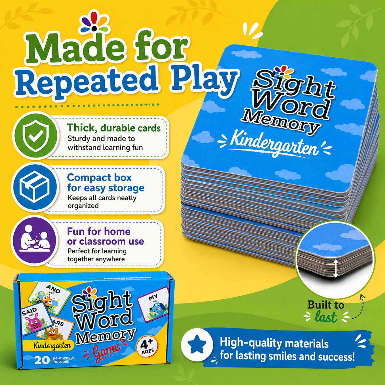 Sight Word Memory Game — Kindergarten