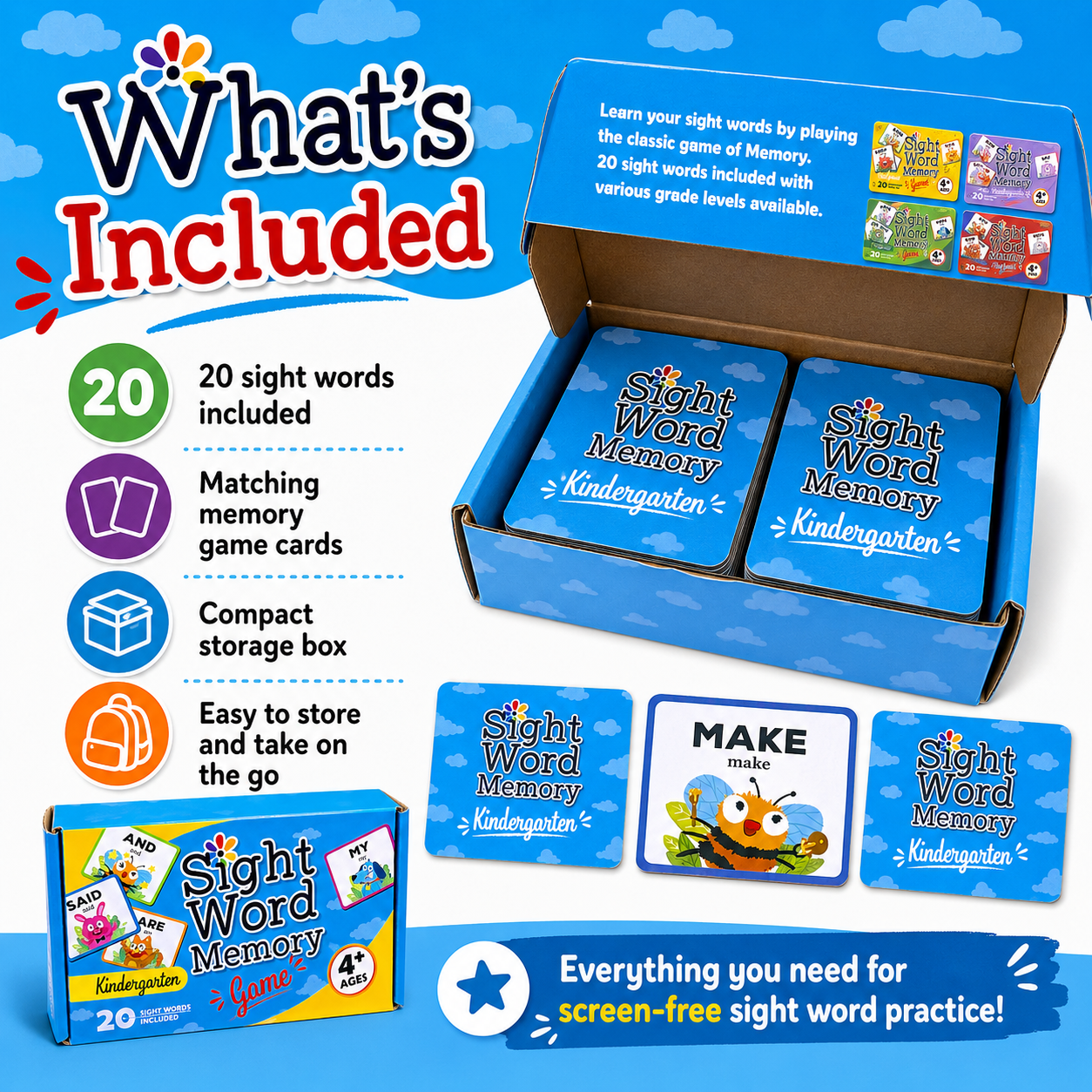 Sight Word Memory Game — Kindergarten