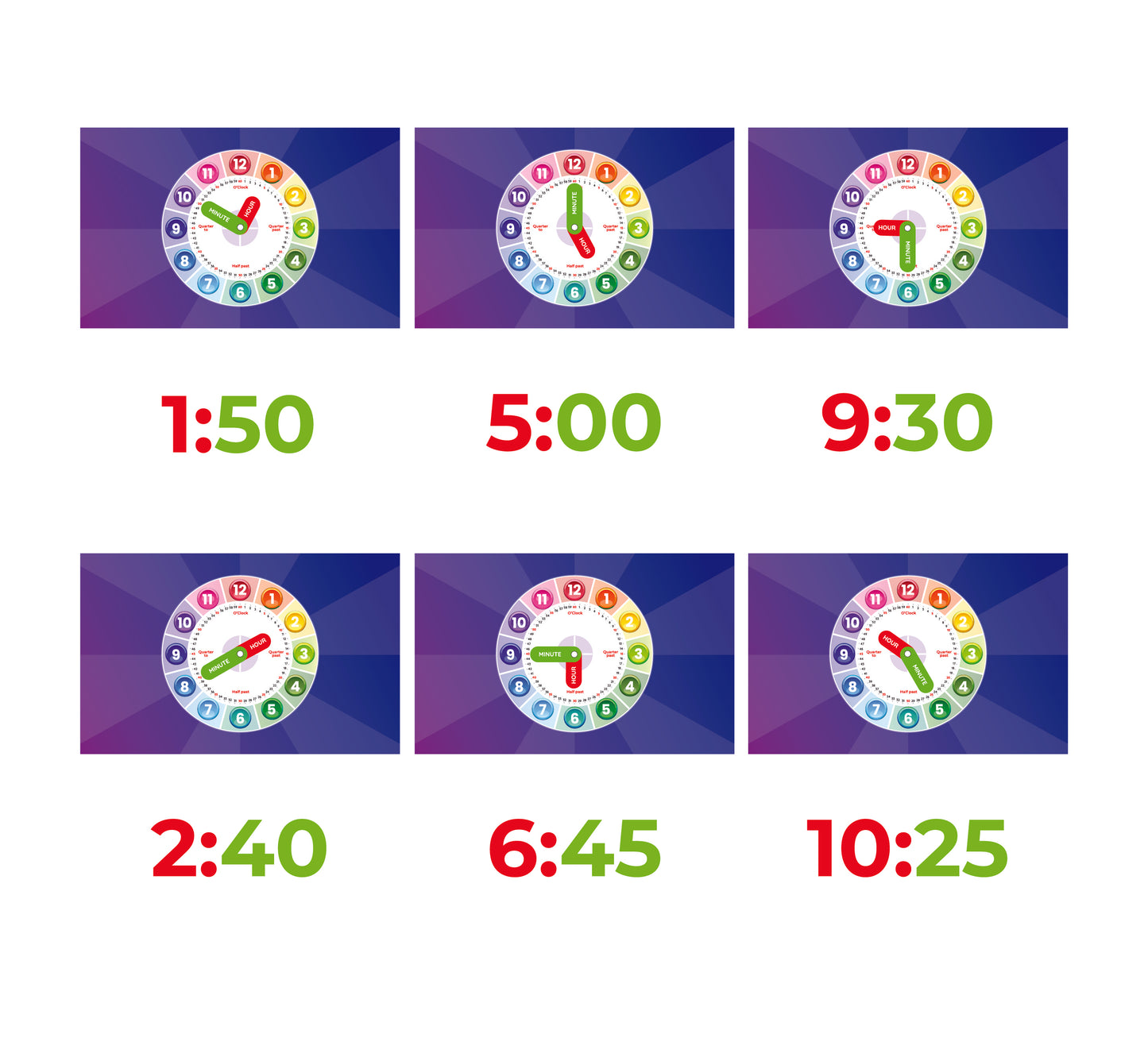 URBAN SUPPLY CO. Interactive Kids Learning Clock: Master Time with Fun & Education